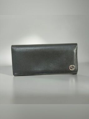 Gucci Black Leather GG Marmont Long Bifold Wallet - PreLOVED ❣️